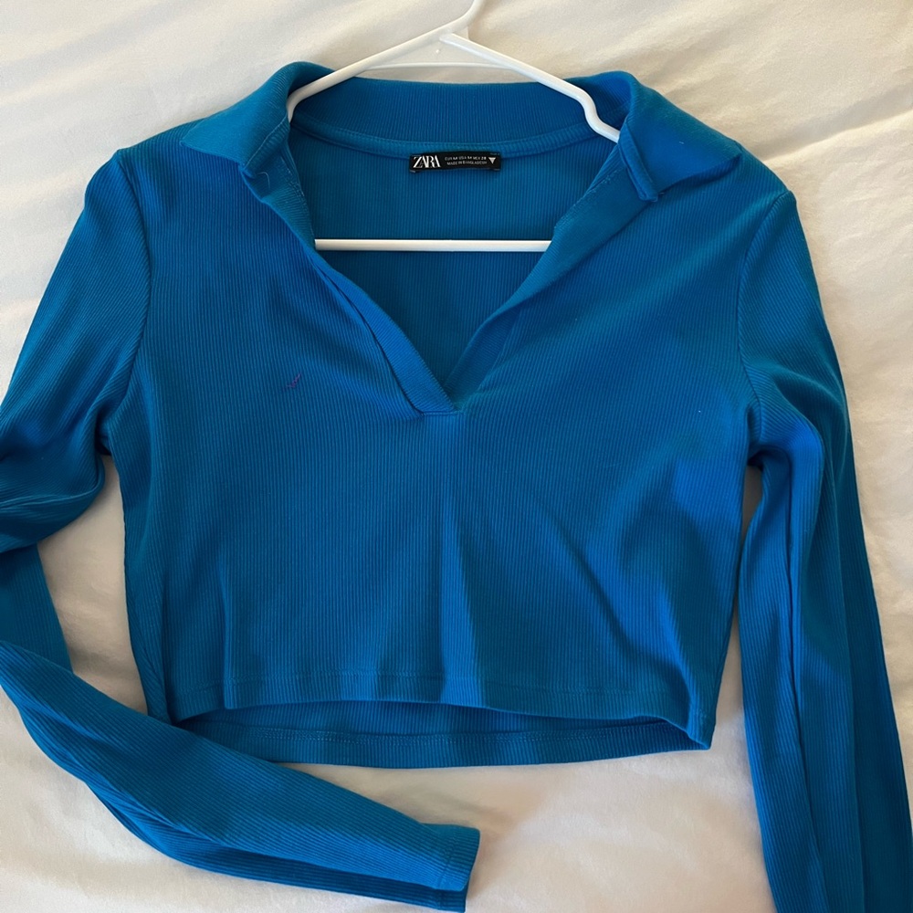 Zara Long Sleeve Crop Top